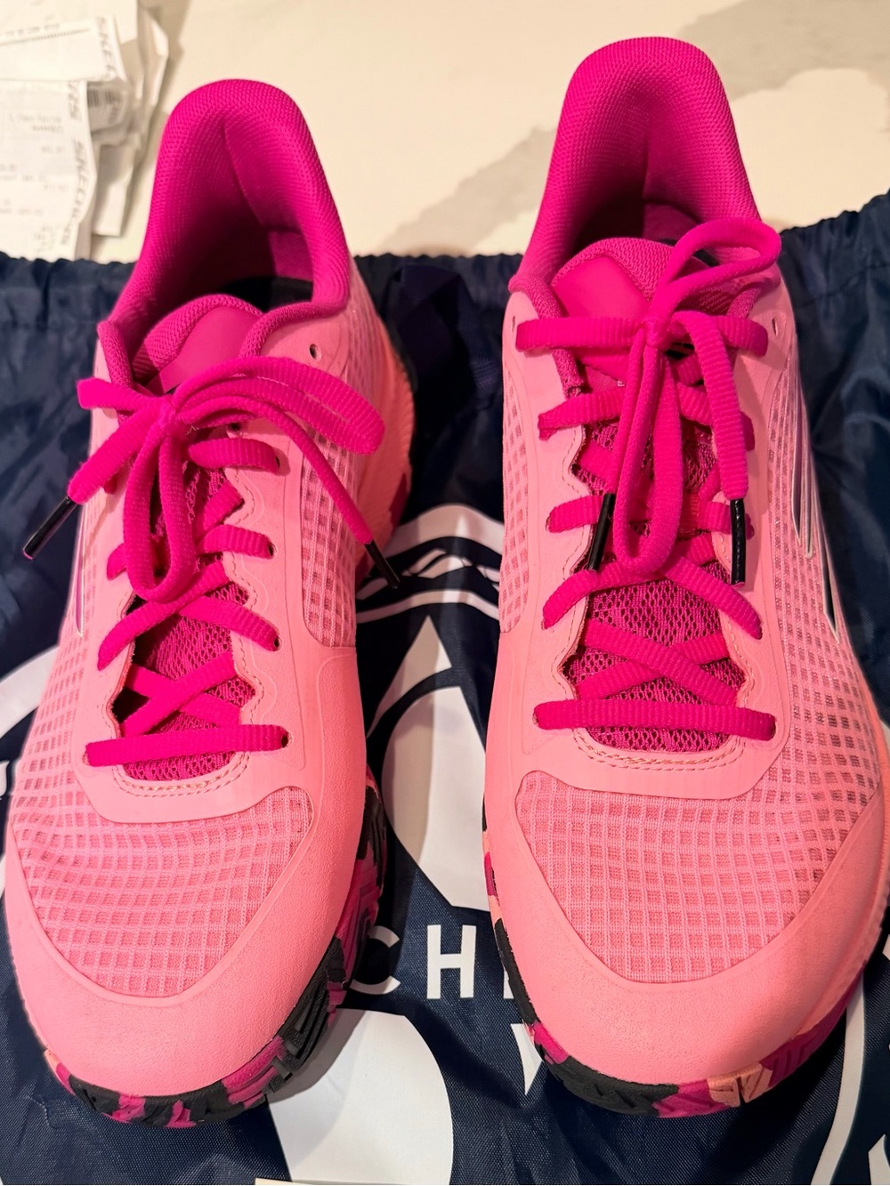 Skechers Pink Women's Athletic Sneakers with Hot Pink Accents
